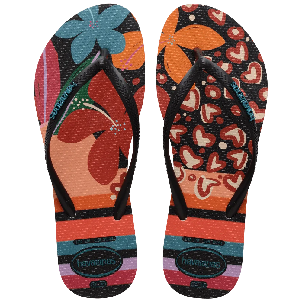 Slim Patchwork Flip Flops