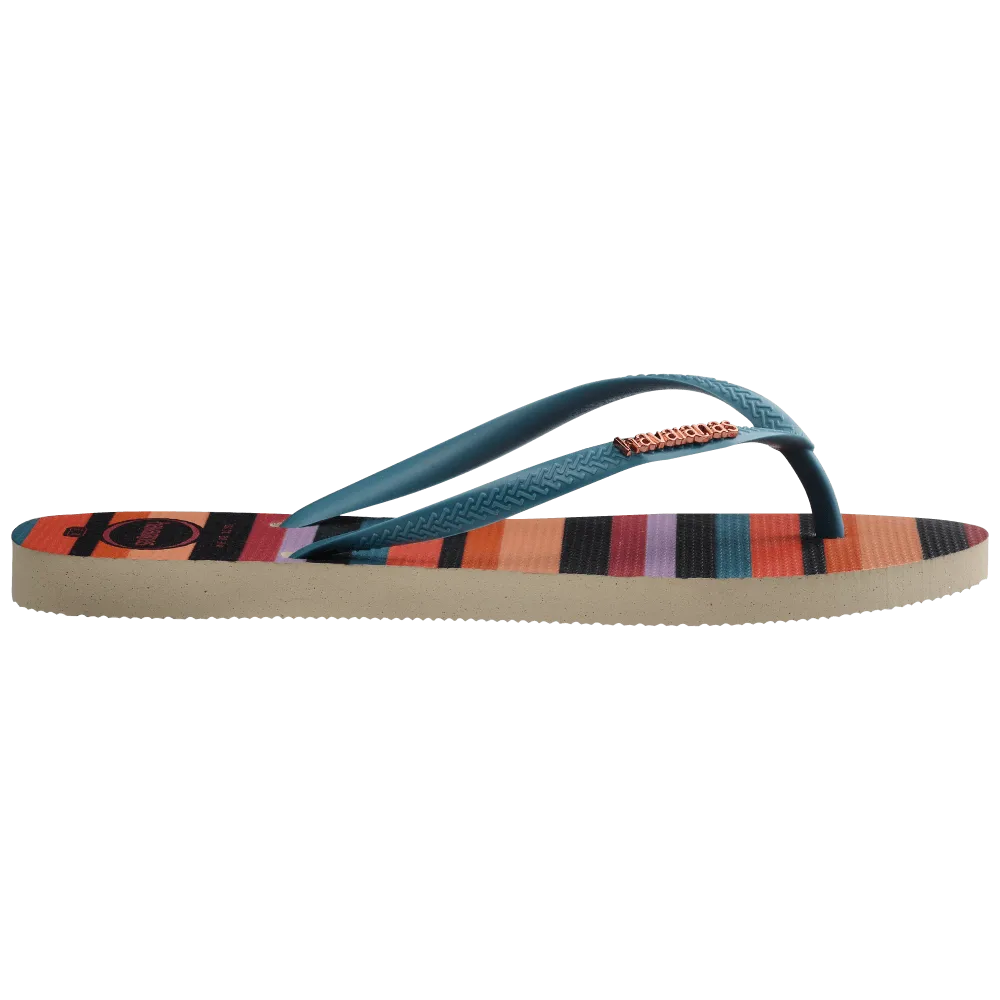 Slim Patchwork Flip Flops