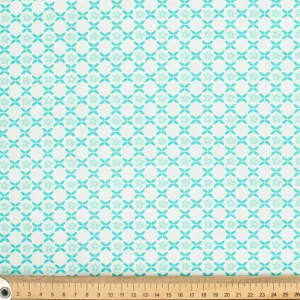 Spring Blooms Collection #20 Blue Geometric Small Flowers Cotton Prints