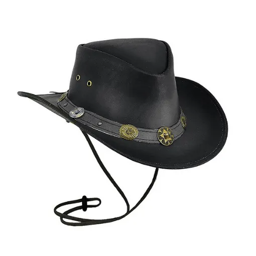 Strings Cowboy Leather Hat