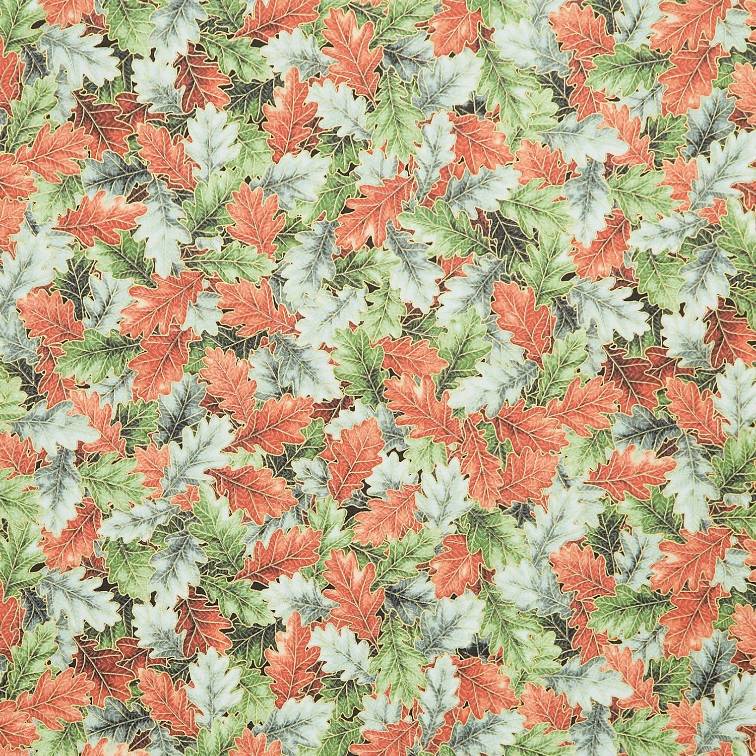 Sweet Pumpkin Spice - Leaves Sage Metallic Yardage