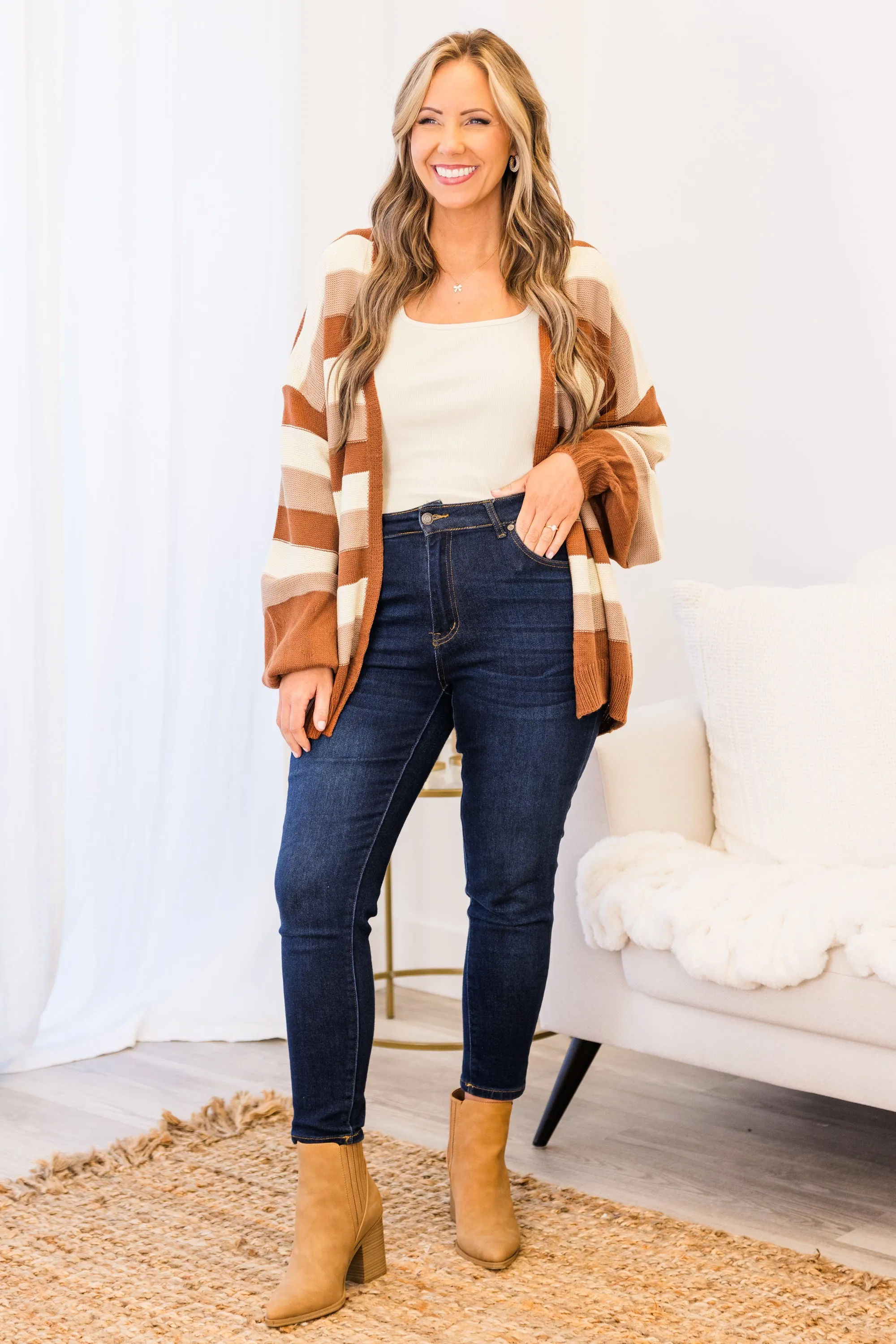 Take Some Time For Yourself Cardigan, Brown