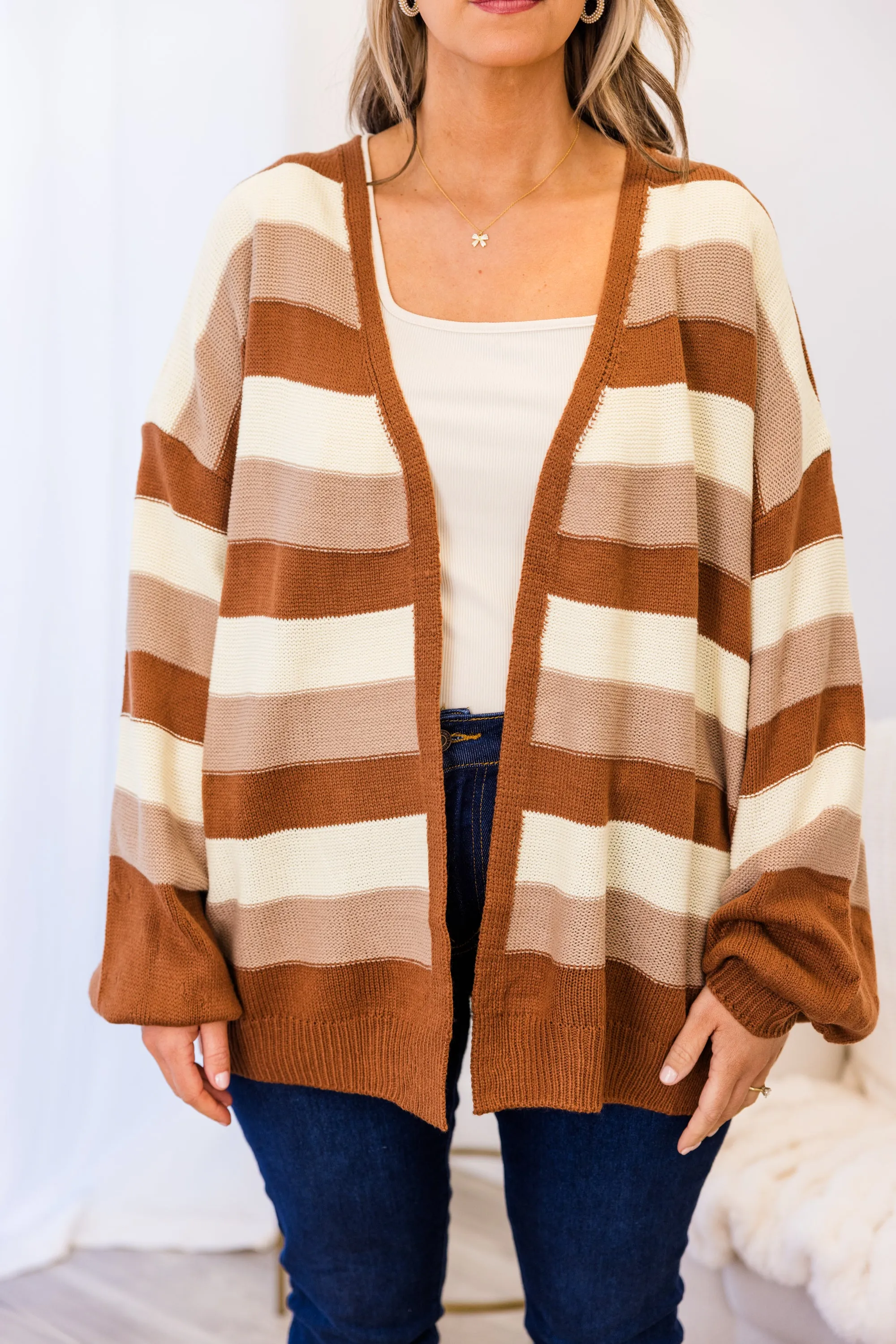 Take Some Time For Yourself Cardigan, Brown
