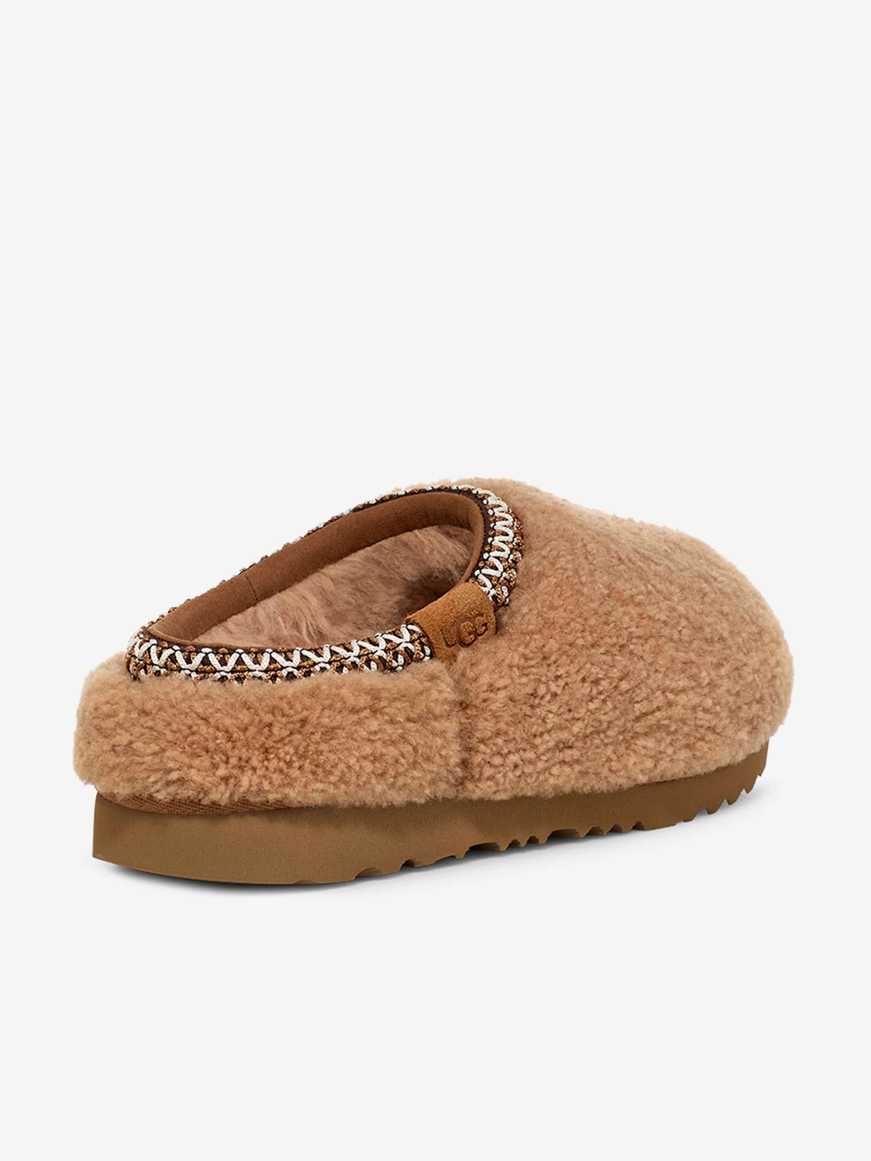 UGG Girls Tasman Maxi Curly Slippers in Brown