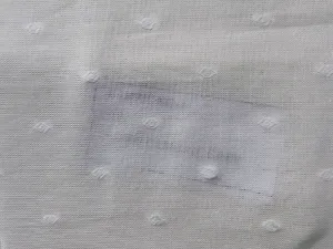 White Plain Dyeable Butta Embroidered Pure Cotton Fabric