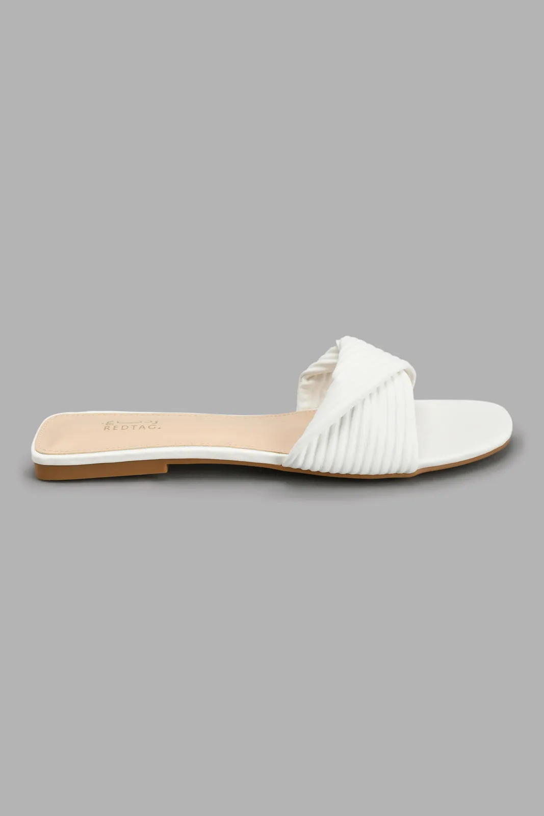 White Pleated Mule