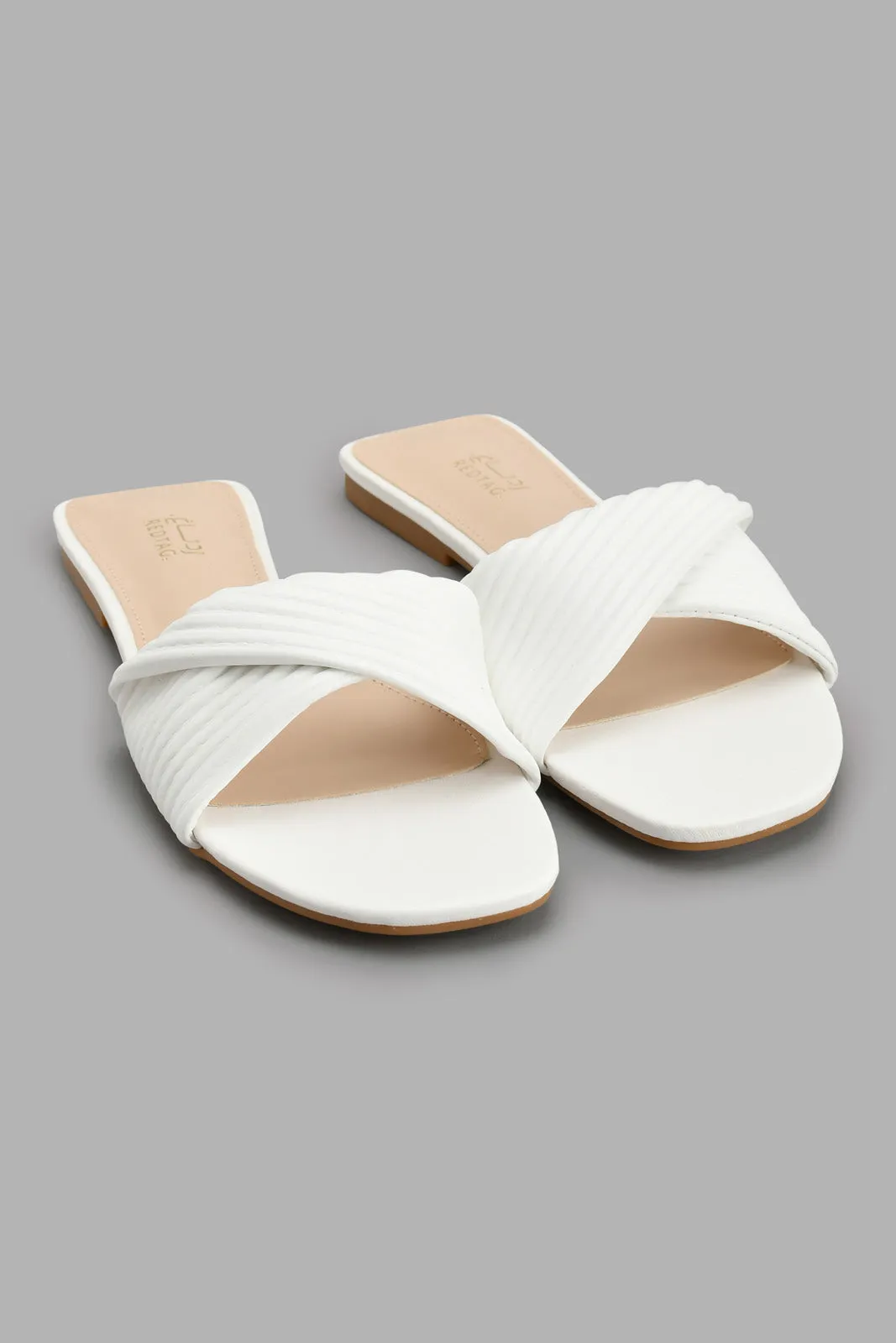 White Pleated Mule