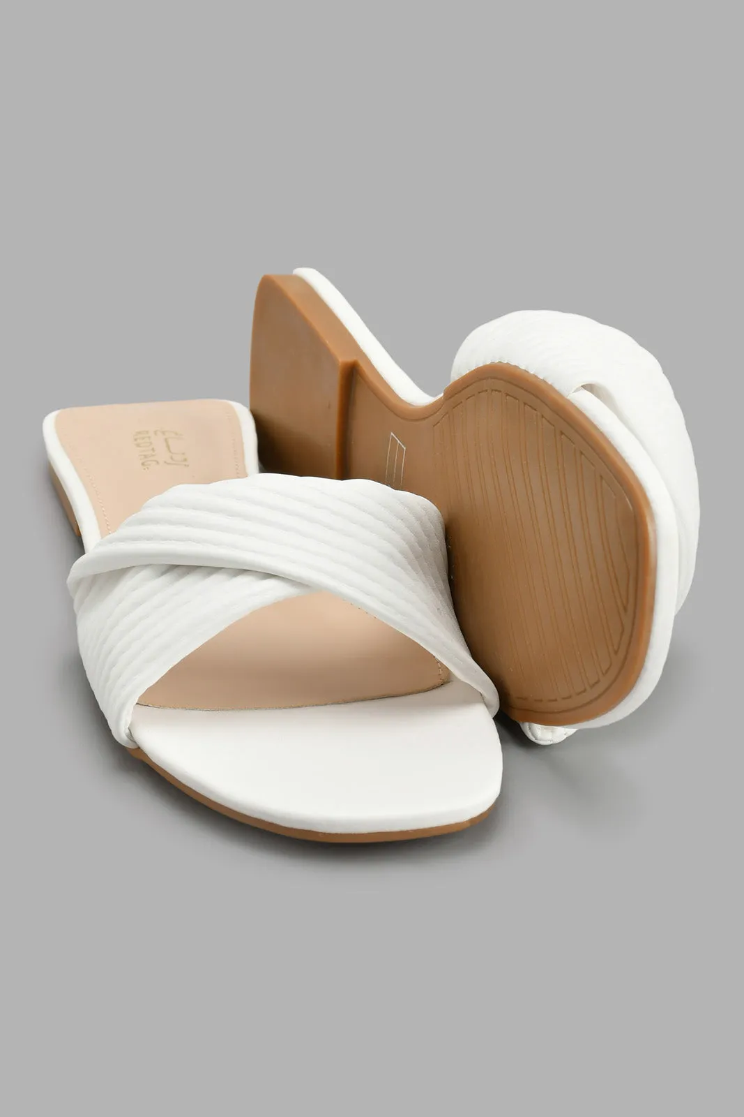 White Pleated Mule