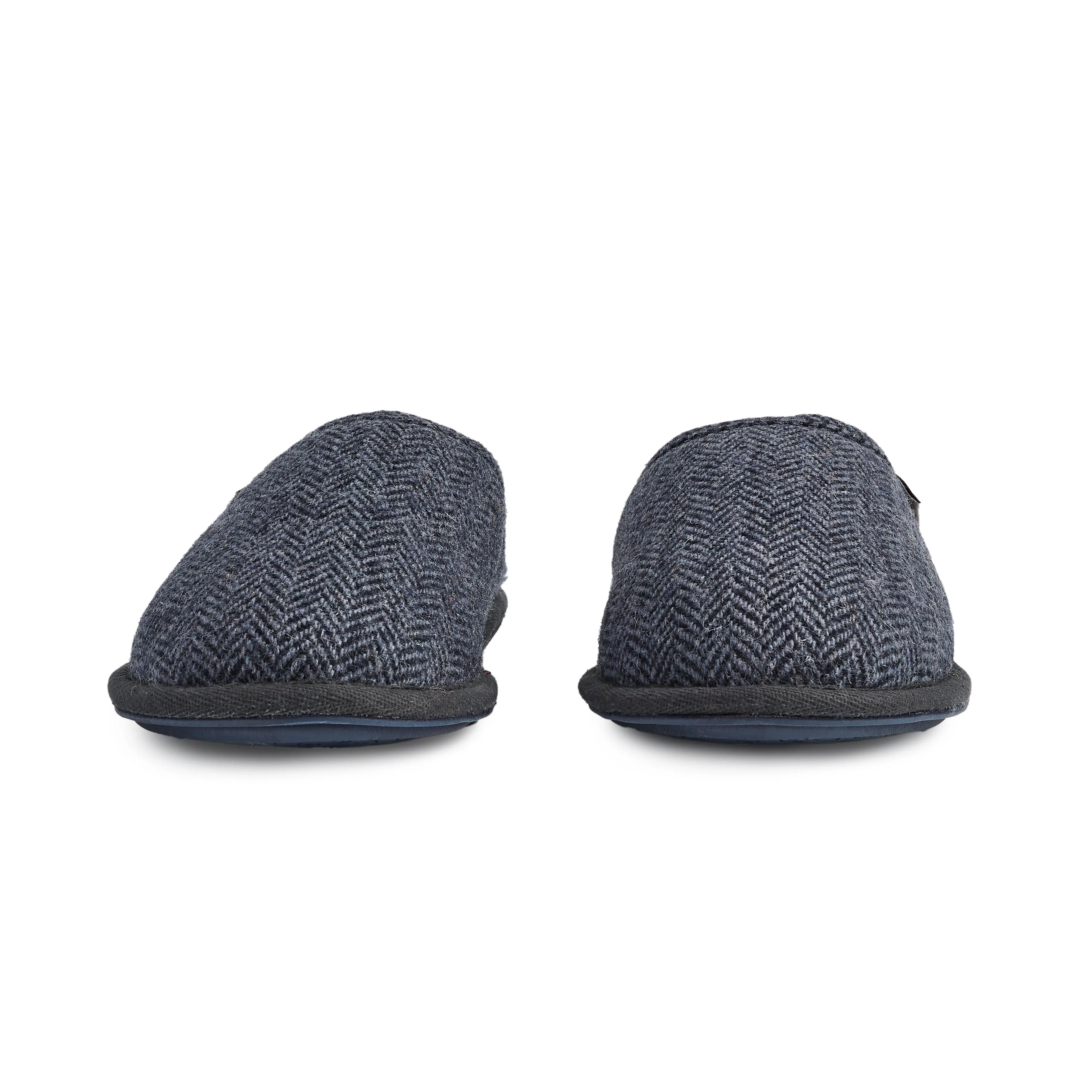 William - Harris Tweed Mule - Navy Herringbone
