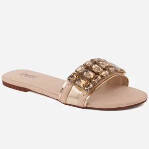 Women "IRINA" Gemstone Wide Fit Backless Slippers