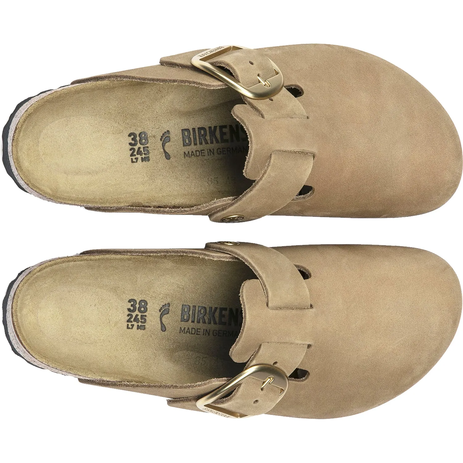 Women's Birkenstock Boston Big Buckle Mud Green Nubuck