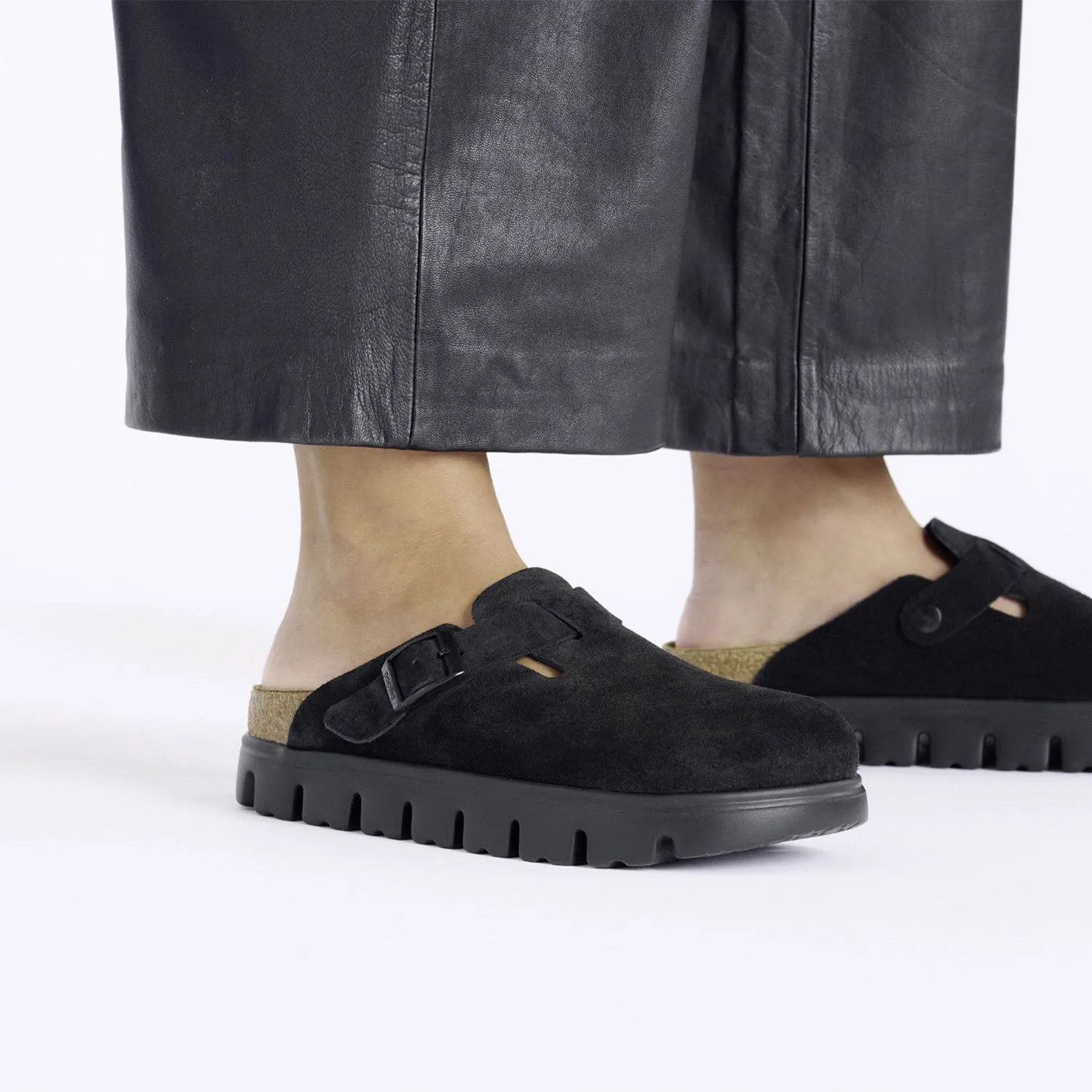 Women's Birkenstock Boston Chunky Black Suede