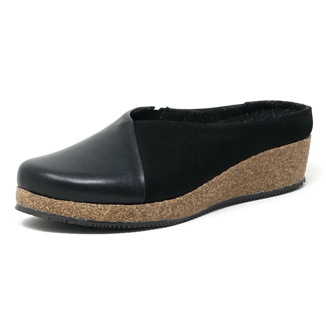 Women's 'Elsa' Wedge Mule in Leather & Nubuck