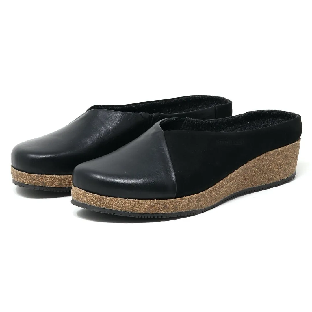 Women's 'Elsa' Wedge Mule in Leather & Nubuck