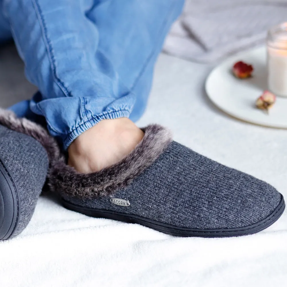 Women's Faux Fur Chinchilla Clog with Indoor/Outdoor Sole